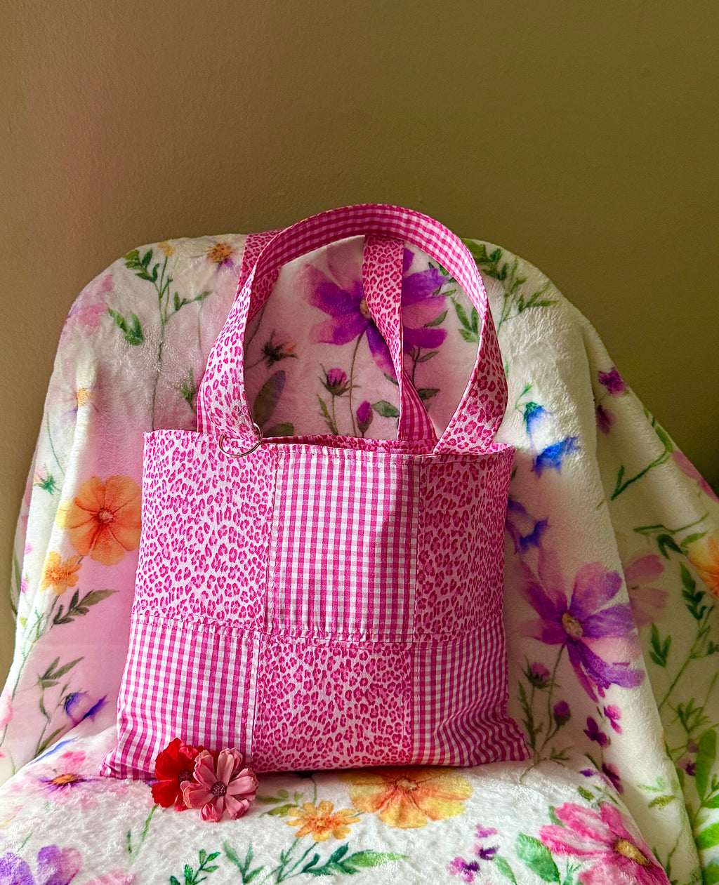 MINI Pink Gingham Reversible Tote