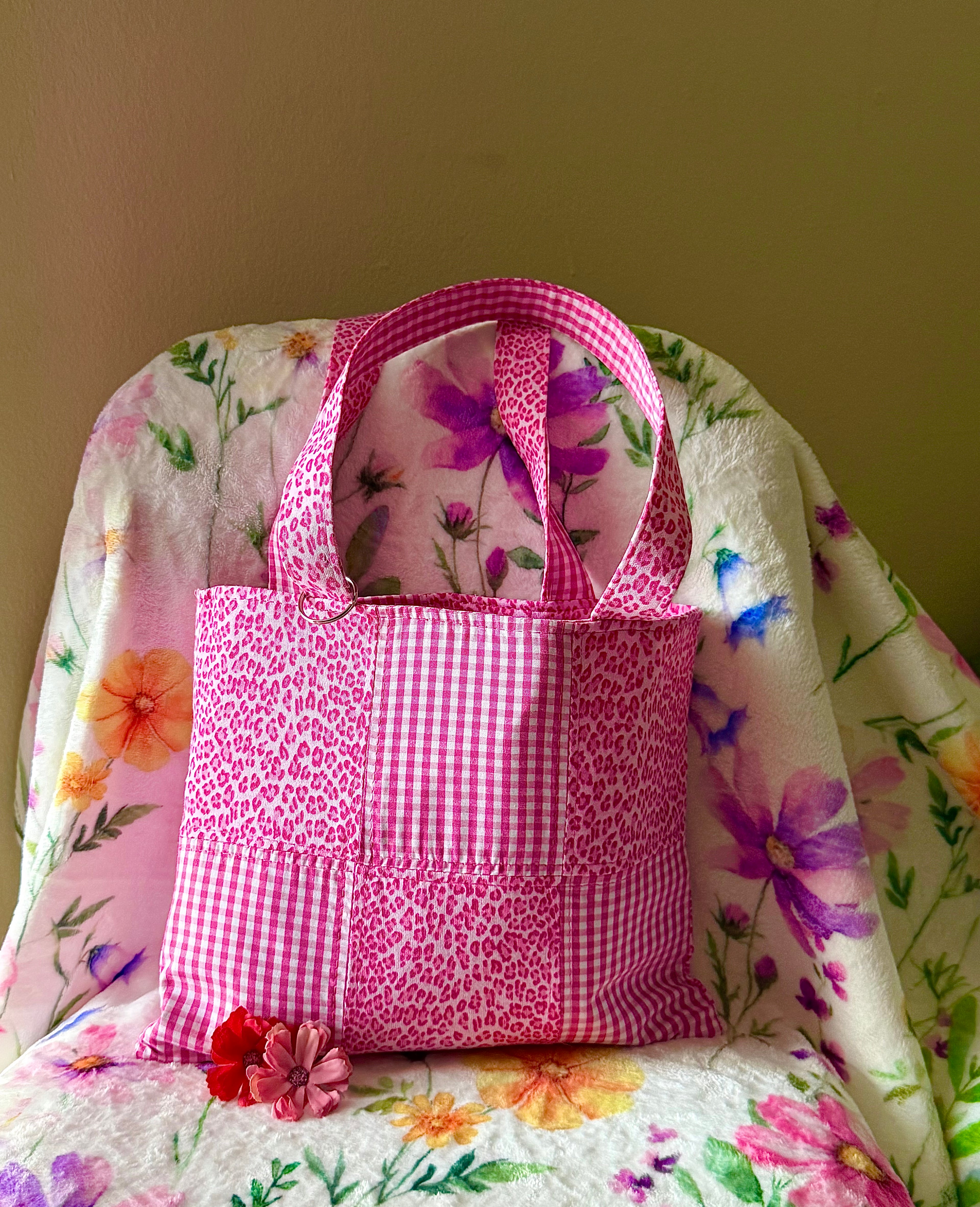 MINI Pink Gingham Reversible Tote