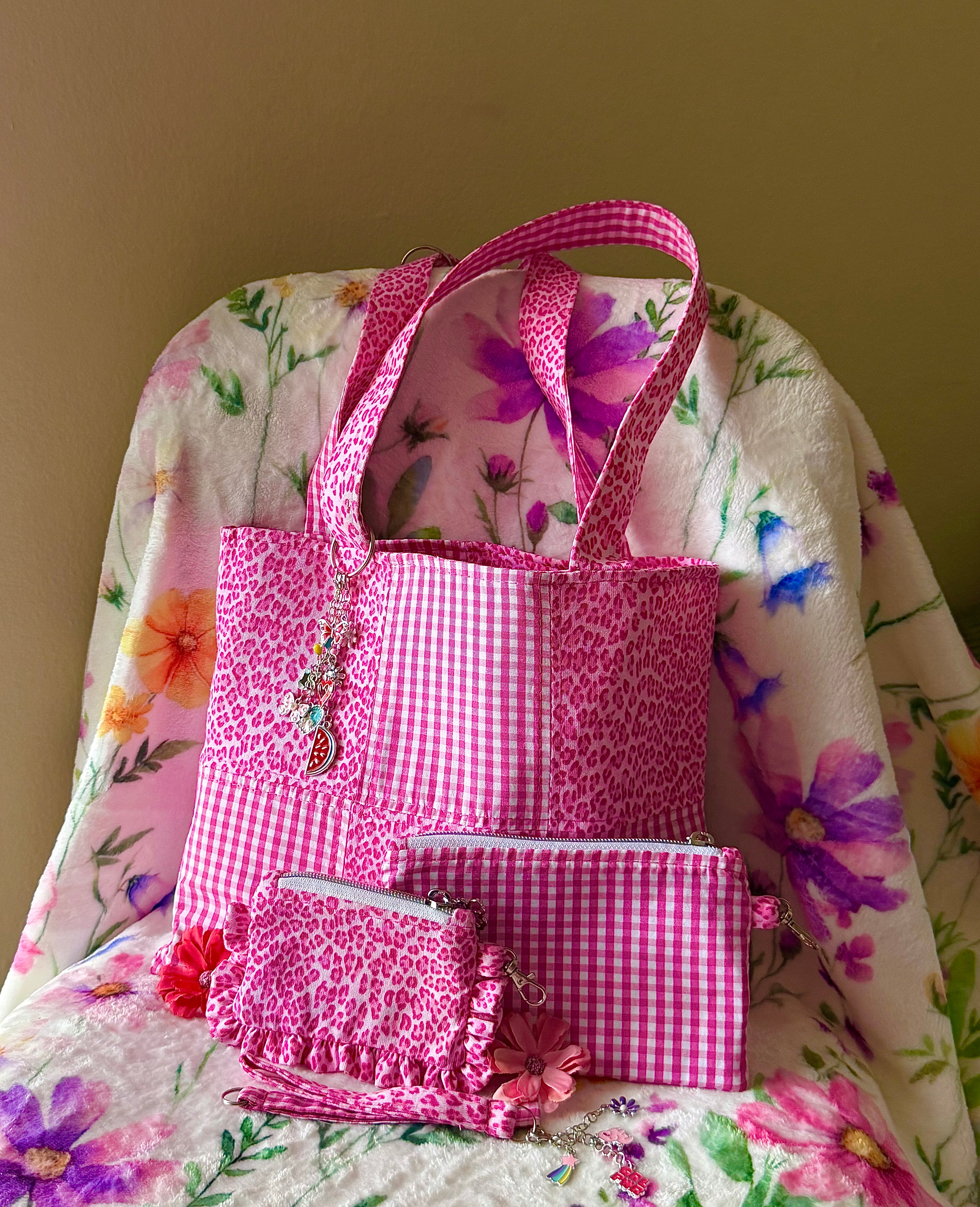 MINI Pink Gingham Reversible Tote