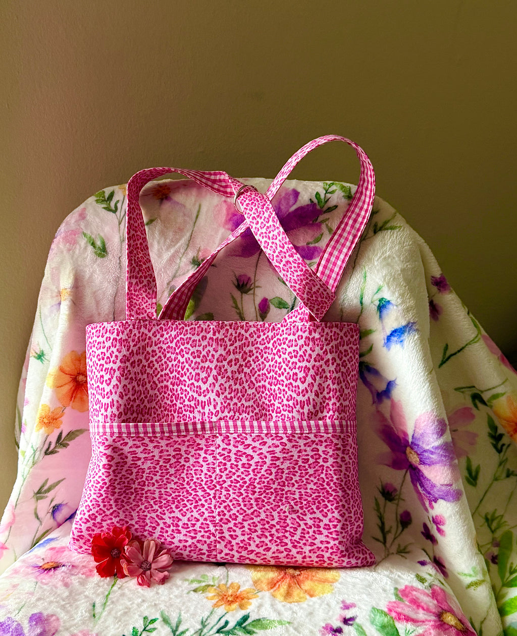 MINI Pink Gingham Reversible Tote