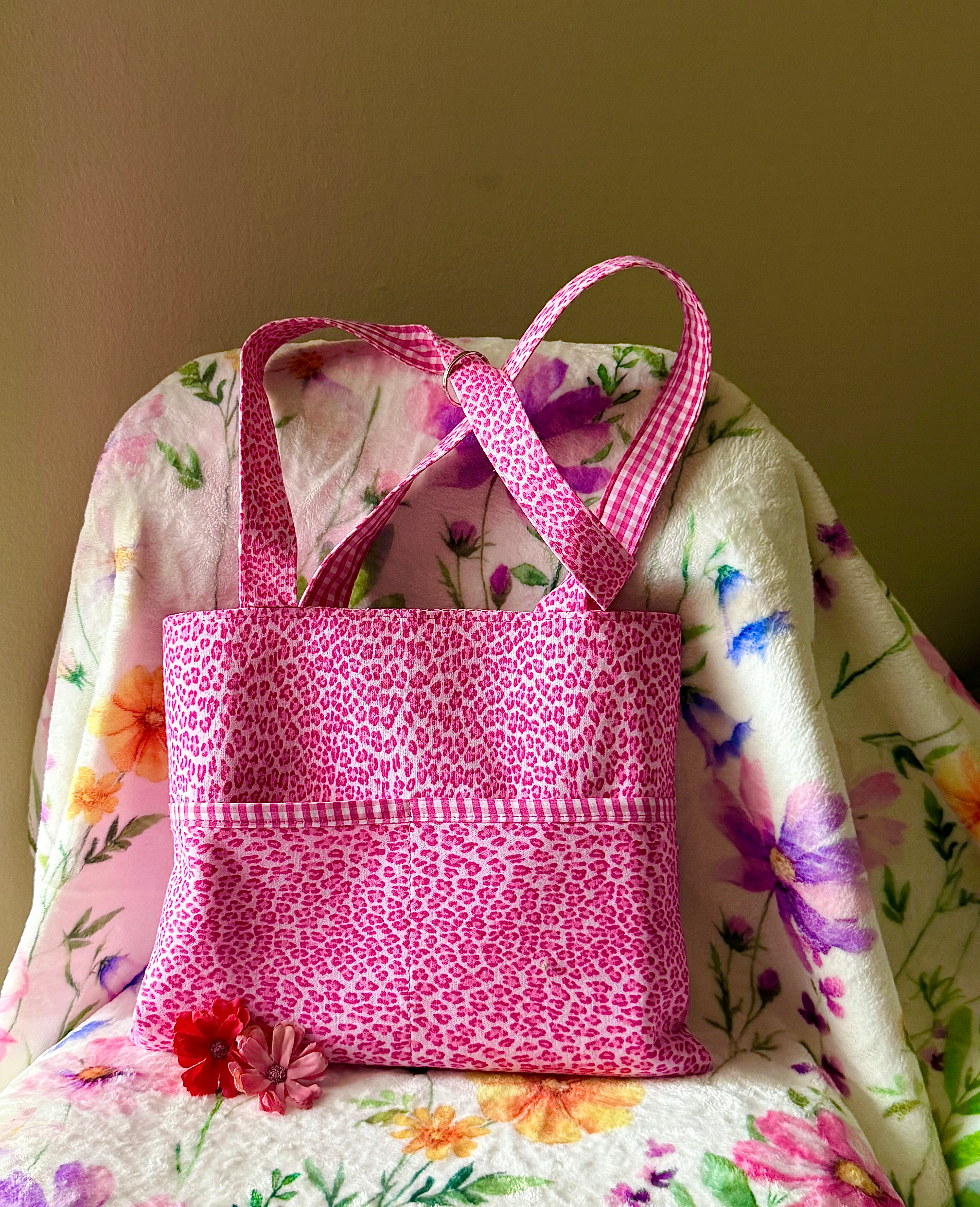 MINI Pink Gingham Reversible Tote