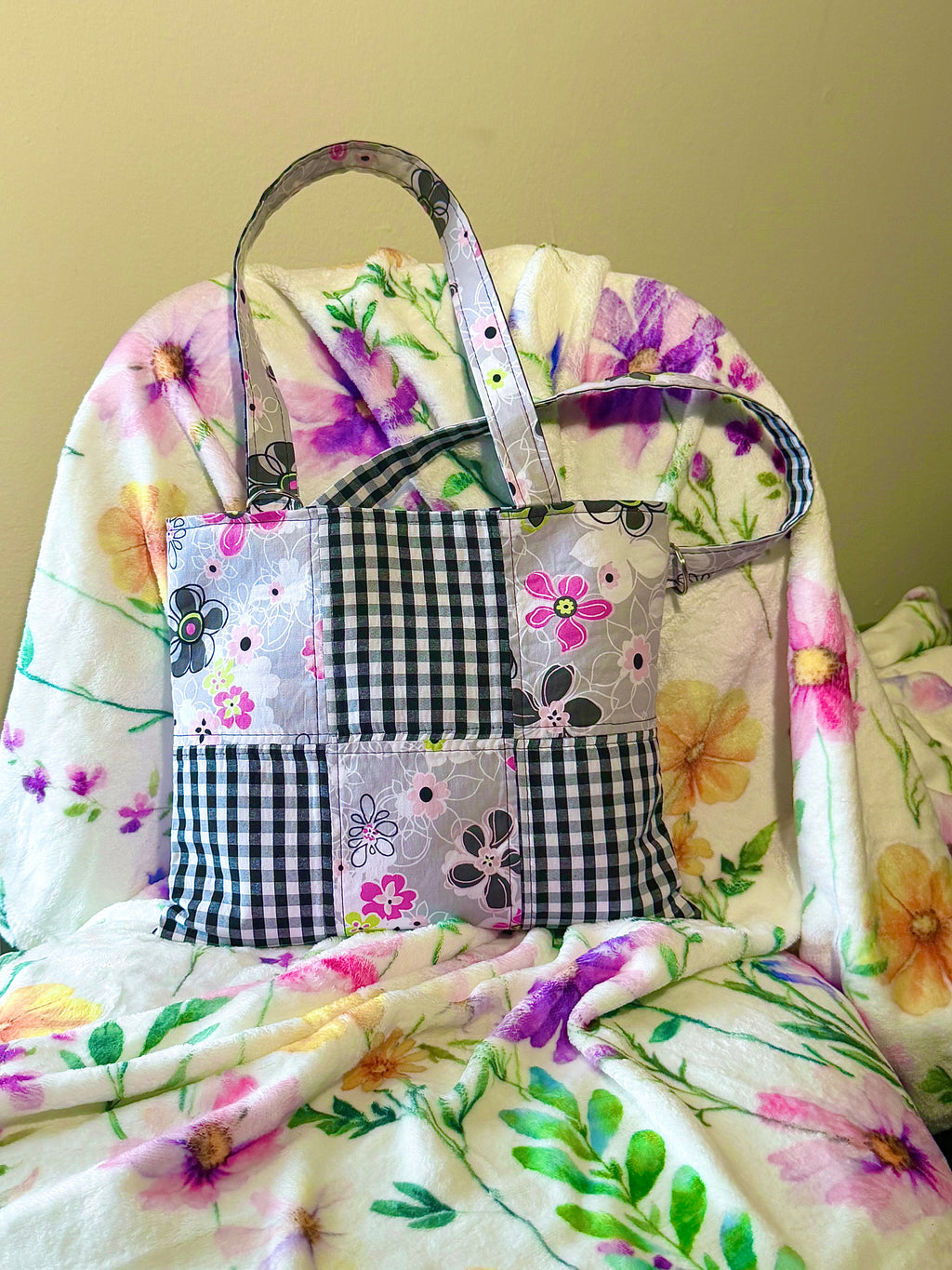 MINI Black Gingham Reversible Tote