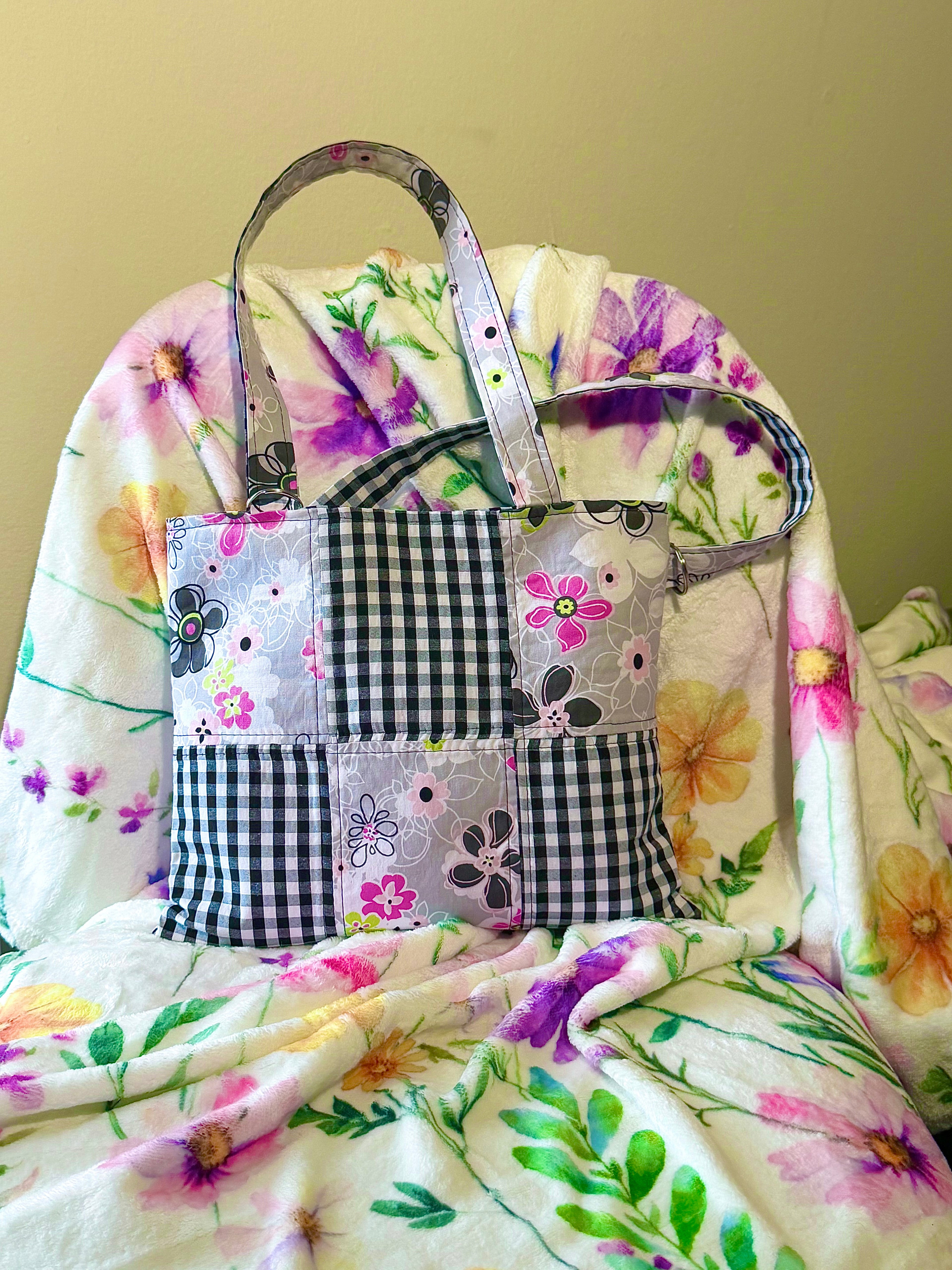 MINI Black Gingham Reversible Tote