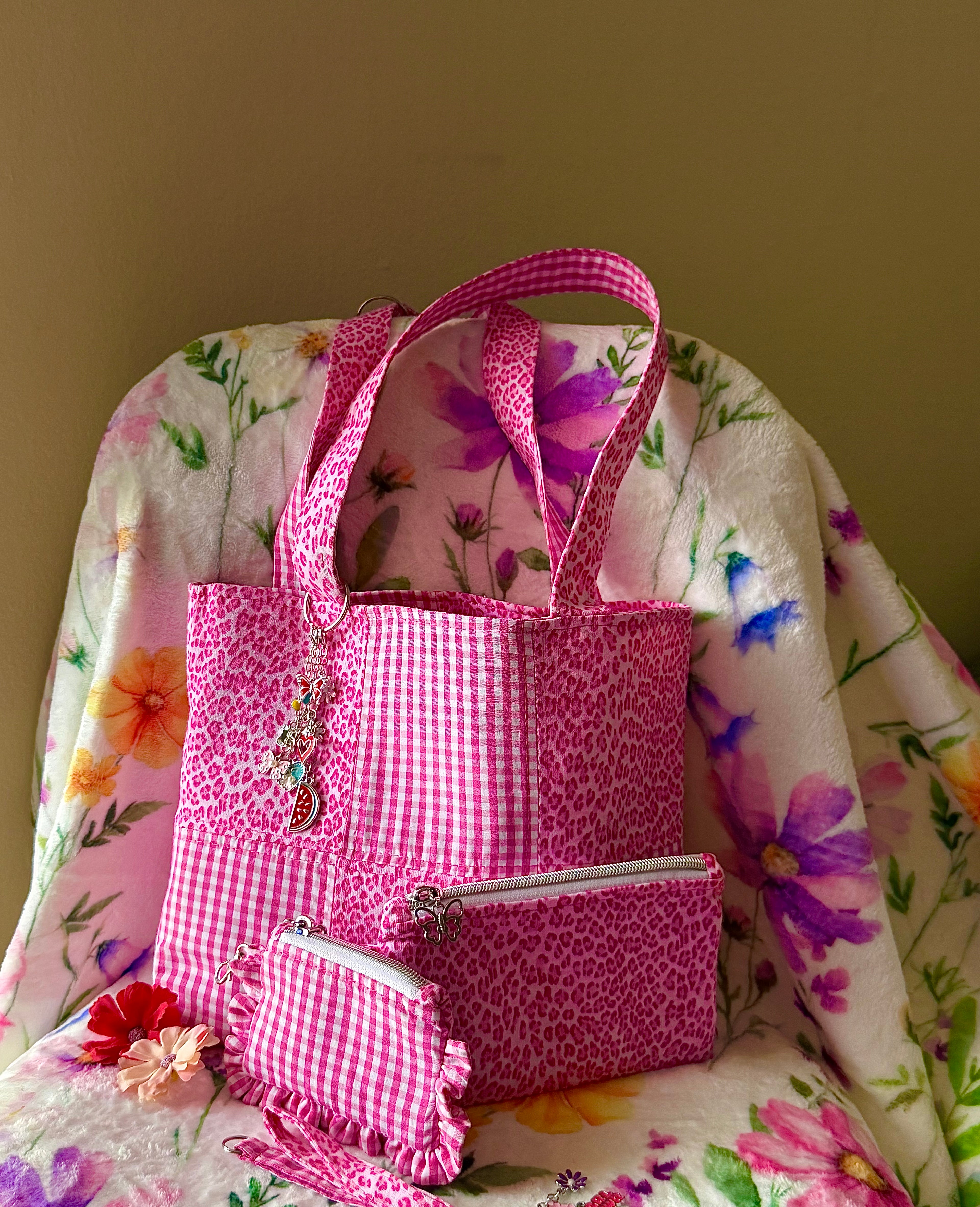 MINI Pink Gingham Reversible Tote