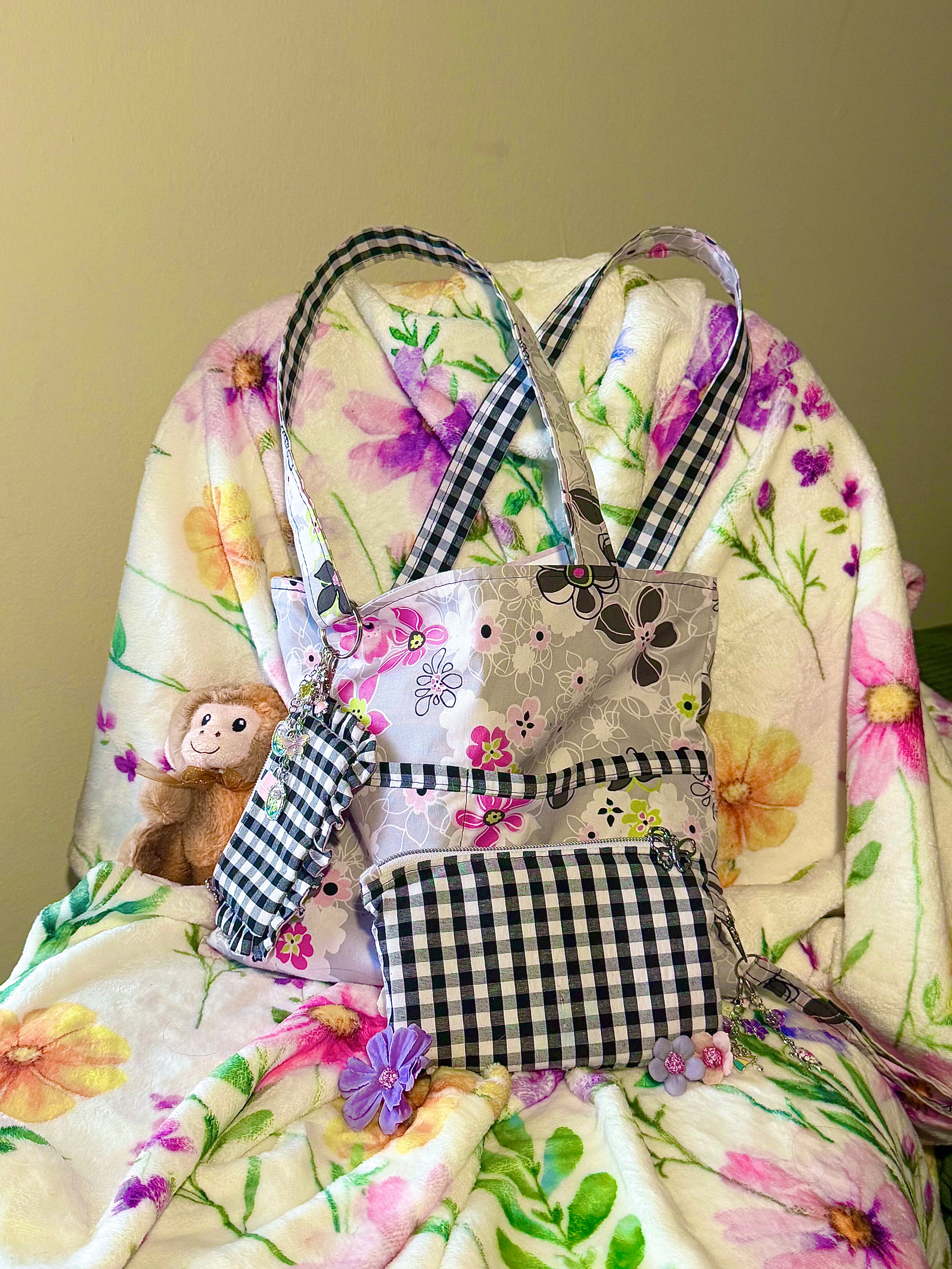 MINI Black Gingham Reversible Tote
