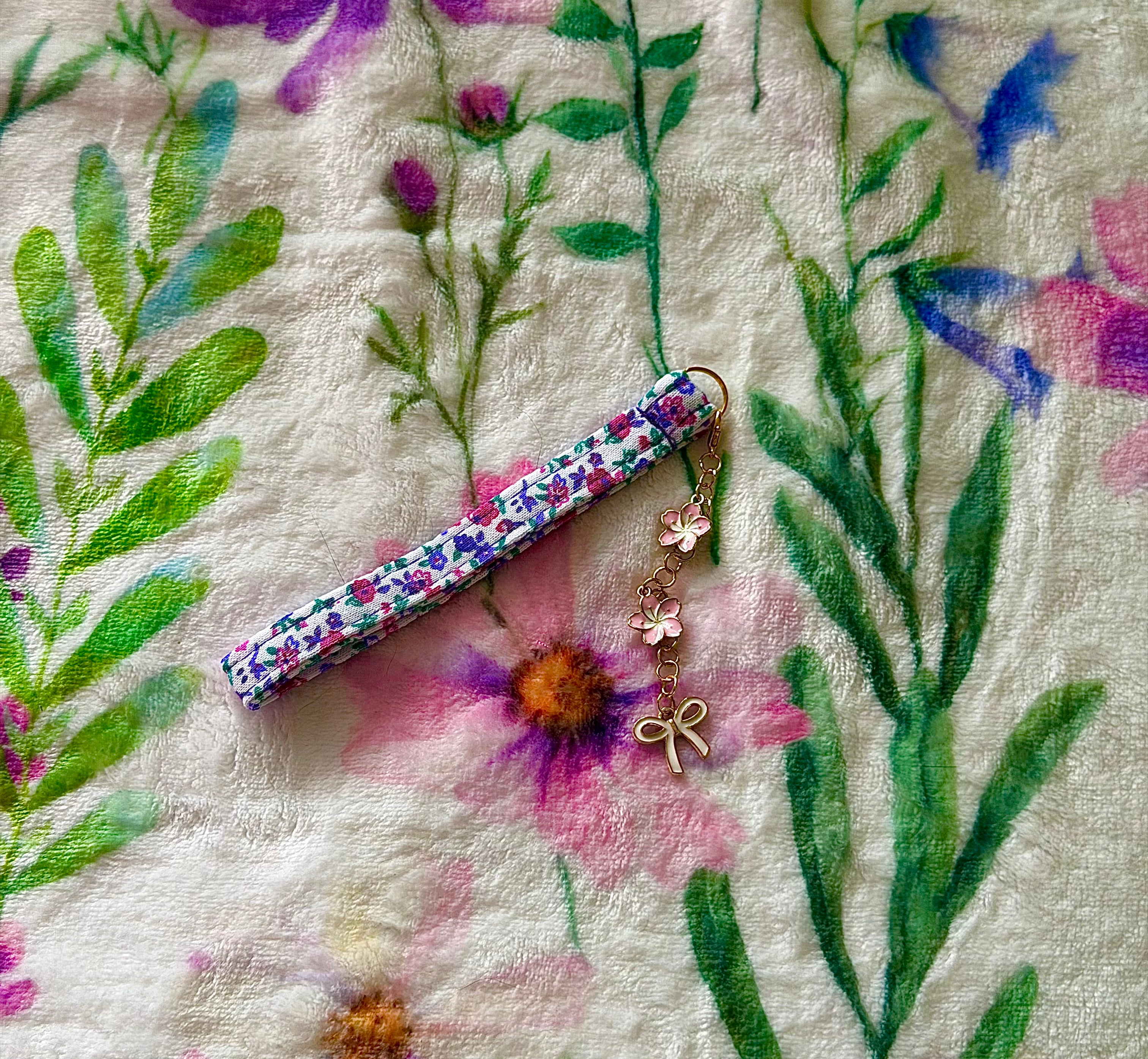 Purple Floral Wristlet Band