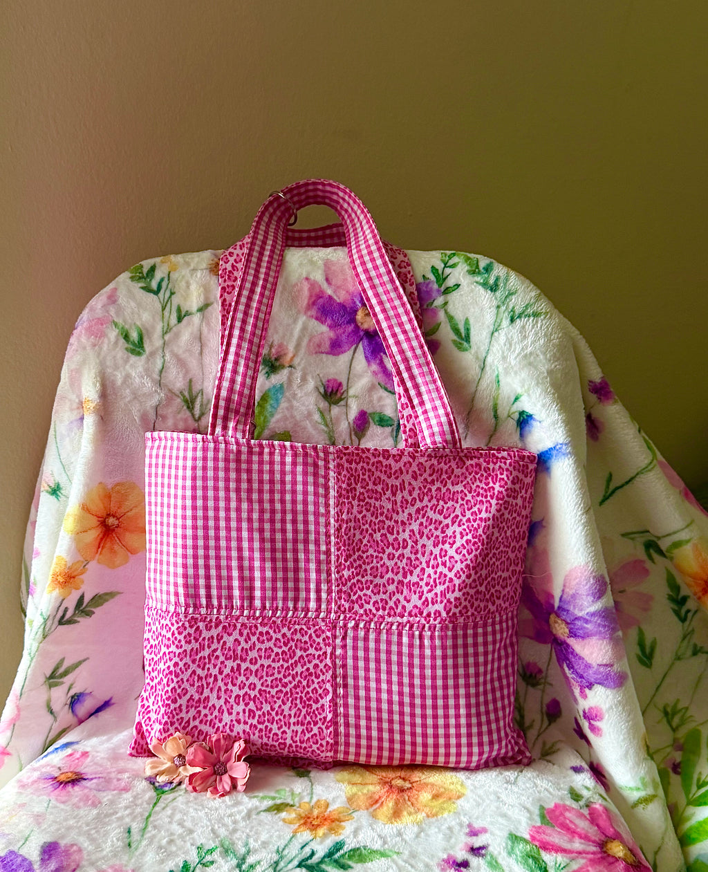 MINI Pink Gingham Reversible Tote