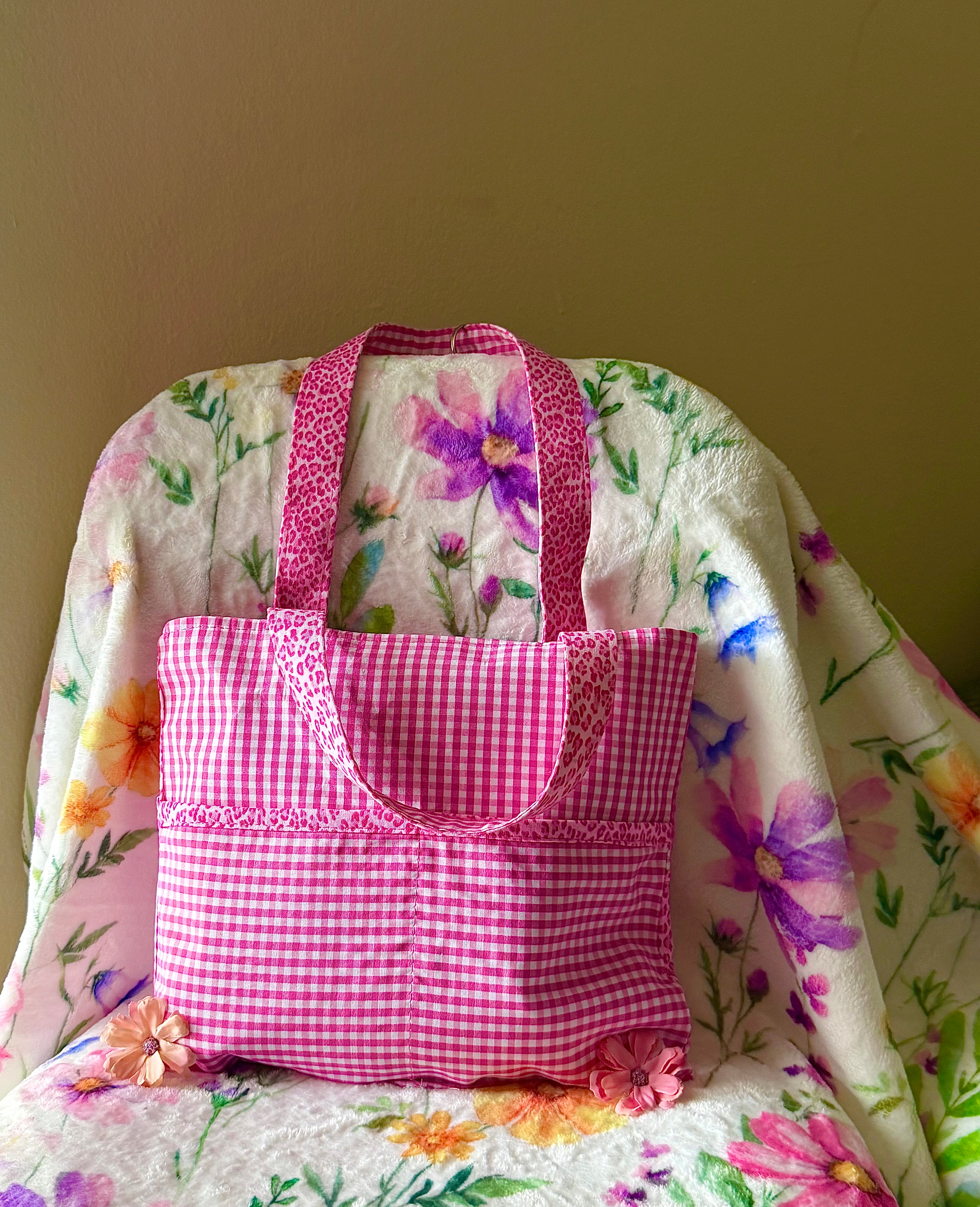 MINI Pink Gingham Reversible Tote