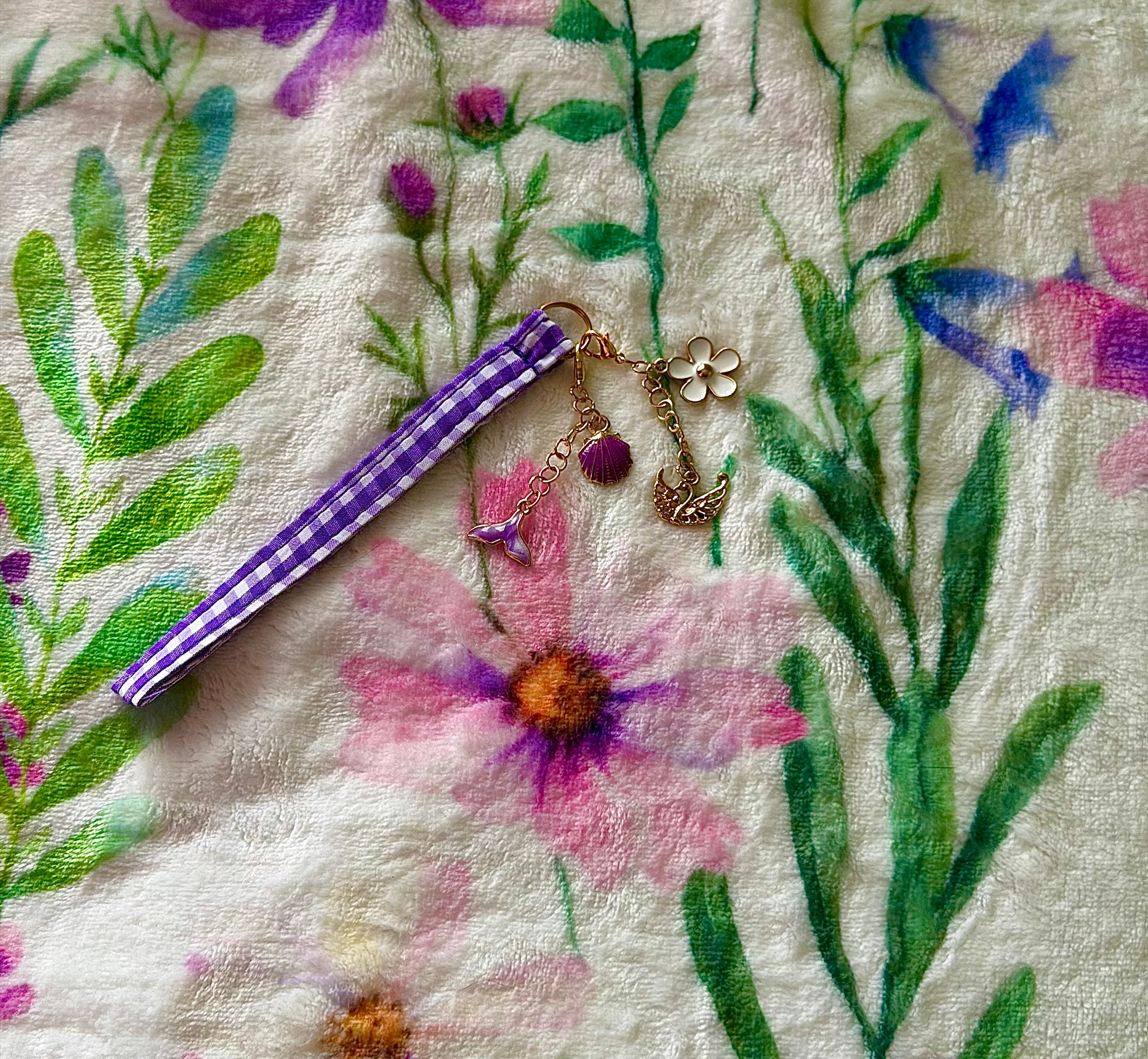 Purple Gingham Wristlet Band
