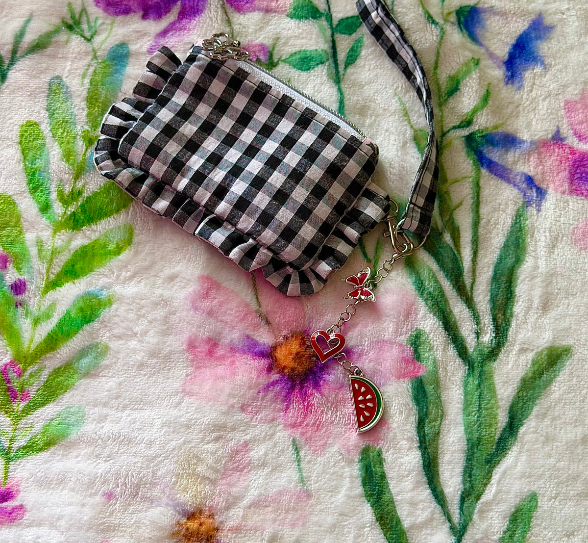 Black Ruffle Coin Purse