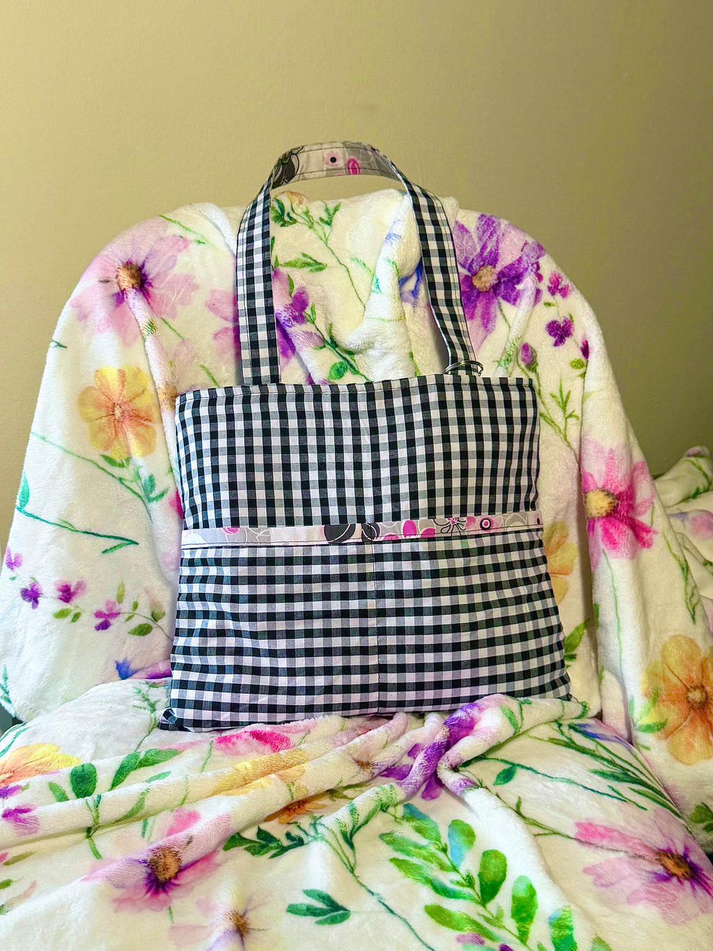 MINI Black Gingham Reversible Tote
