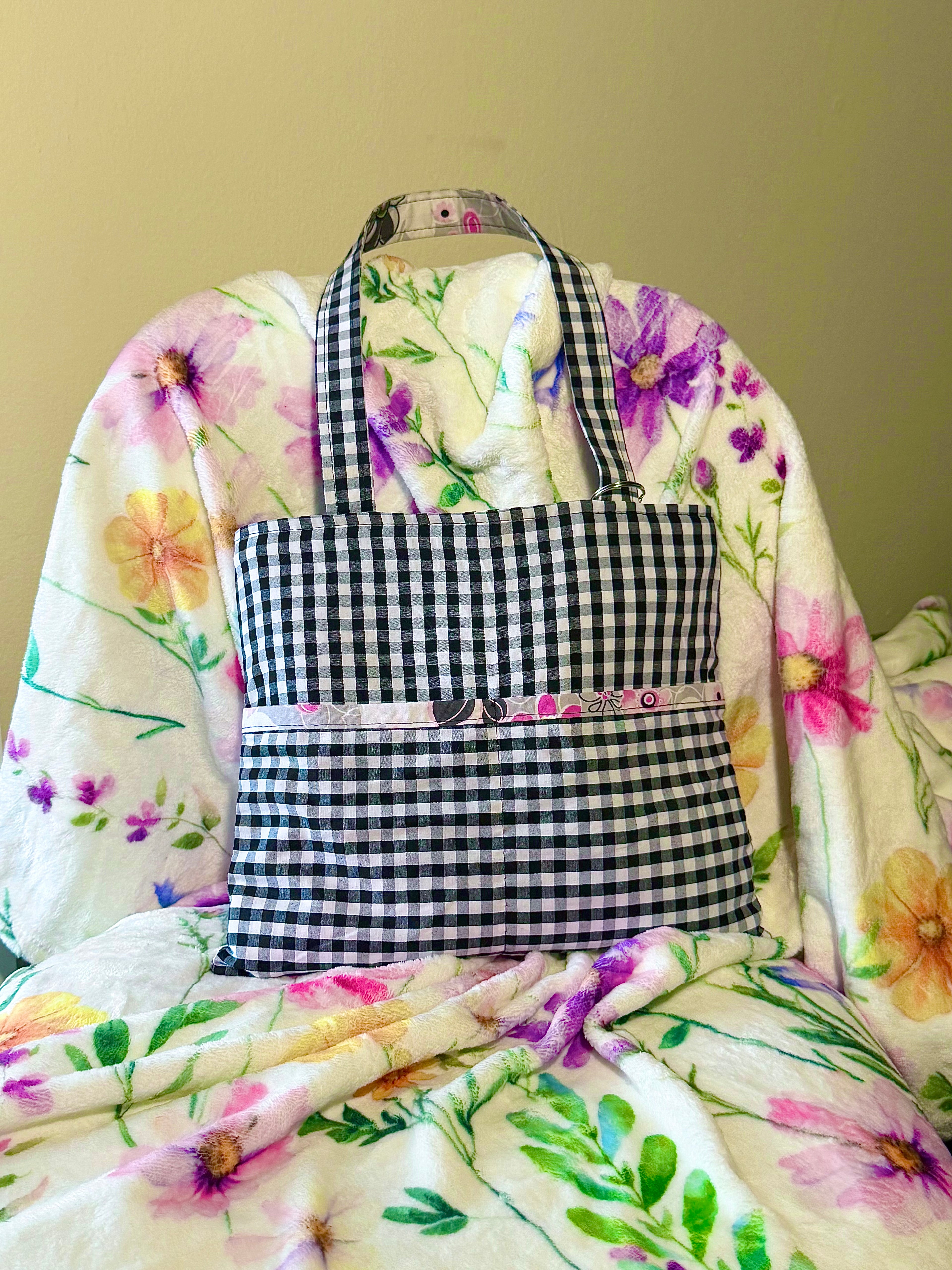 MINI Black Gingham Reversible Tote