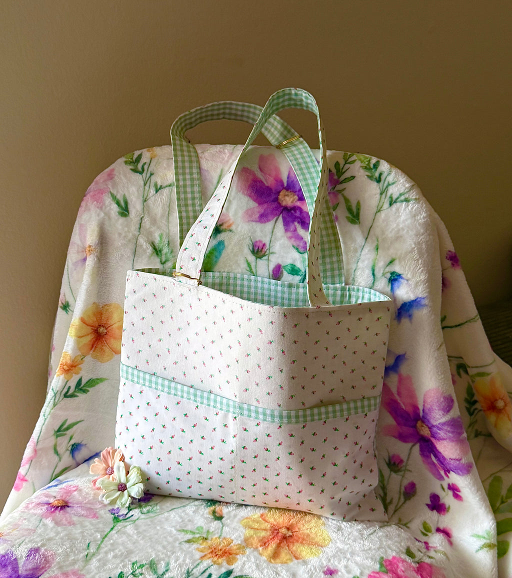MINI Green Gingham Reversible Tote