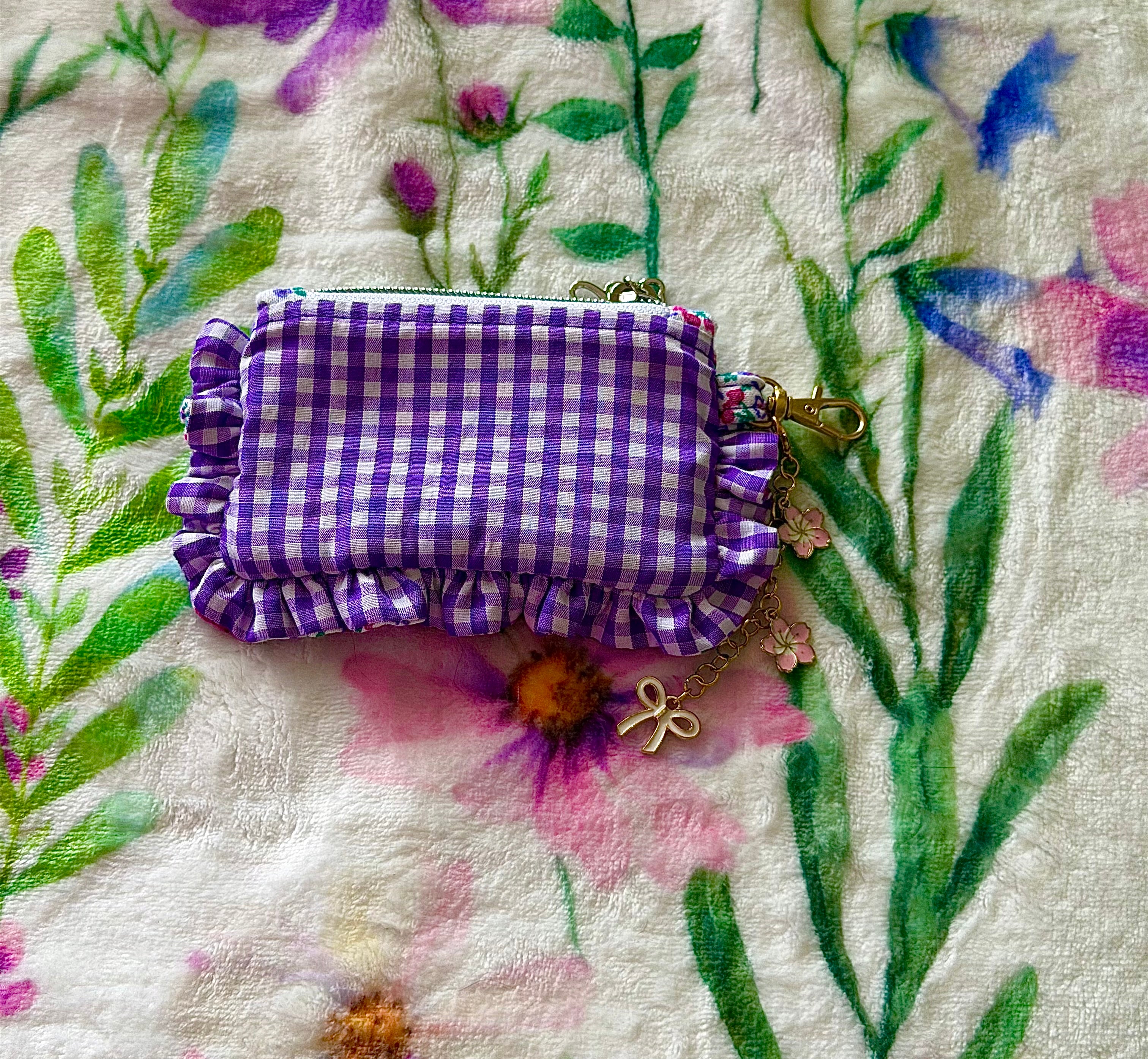Purple Ruffle Coin Purse